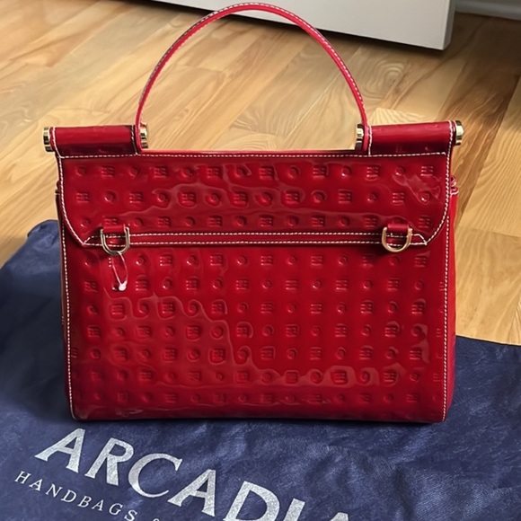 Arcadia Red Patent Leather Handbag EUC - Picture 8 of 12